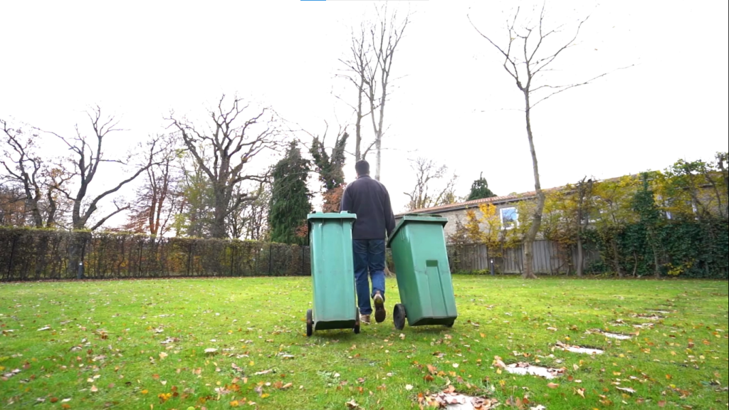 Construction debris and unwanted items cleared during a home renovation