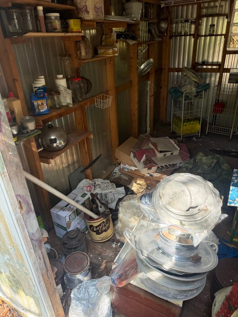 Commerical shed cleanout and junk removal project completed by No More Junk in Palm Harbor, FL.