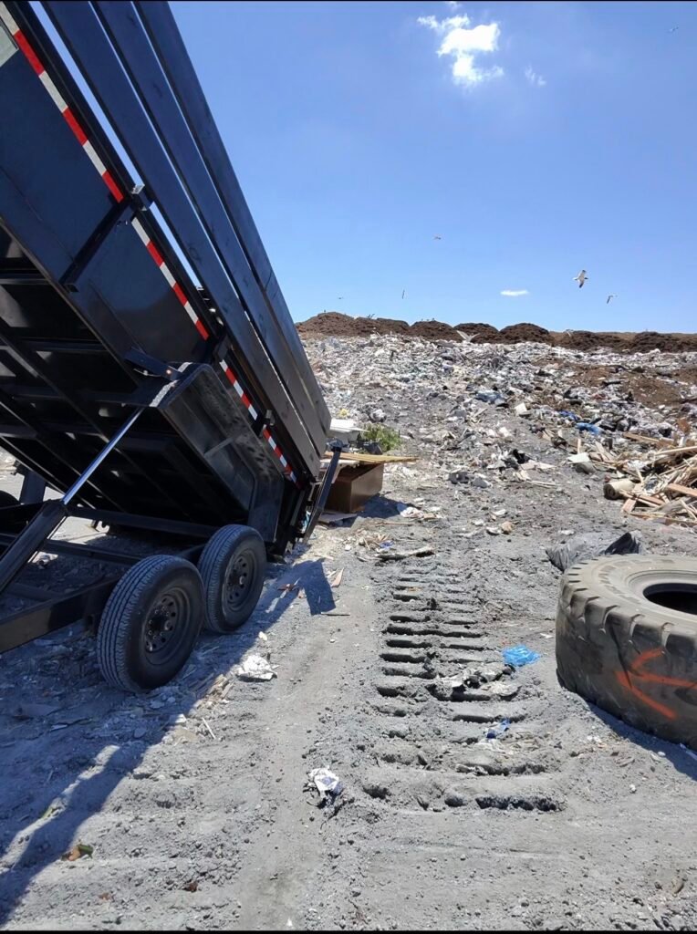 No More Junk disposing of a full junk removal load at a landfill in st. Petersburg, Florida