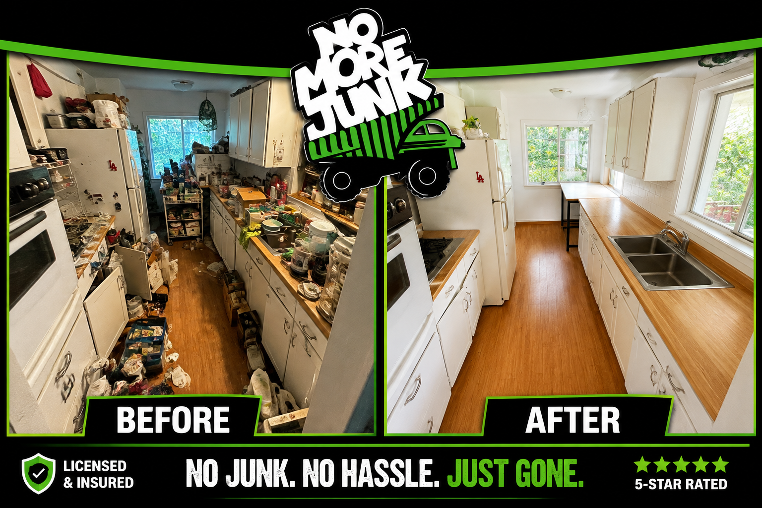 Real residential junk removal and estate cleanout project in East Lake FL