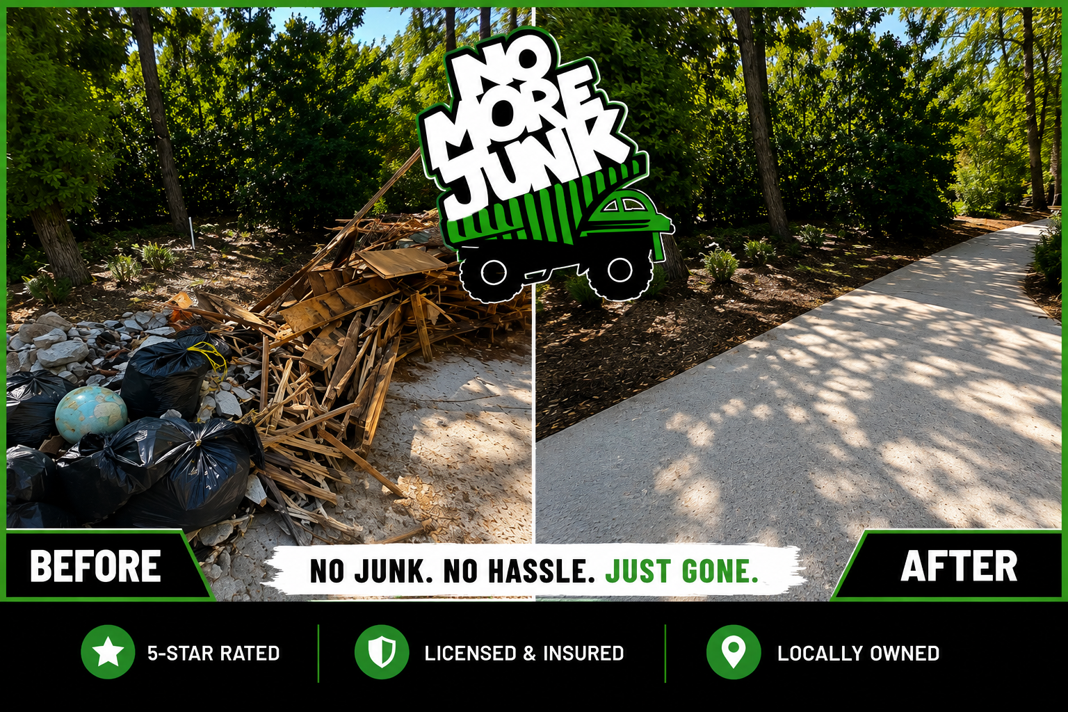Real residential junk removal and estate cleanout project in East Lake FL